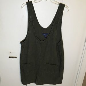 blue spice green overall / pinafore dress